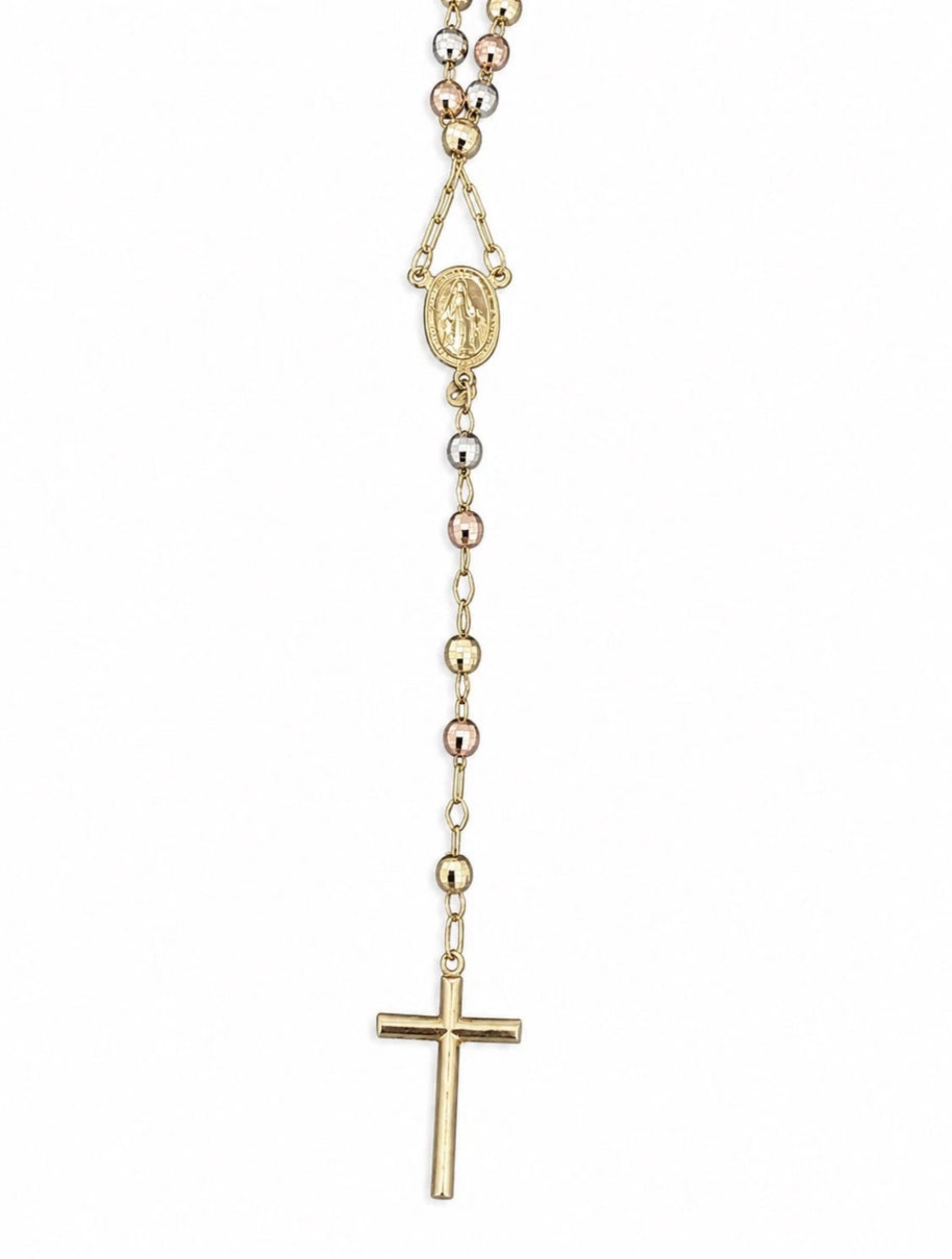 14K Gold Tri Color Rosary