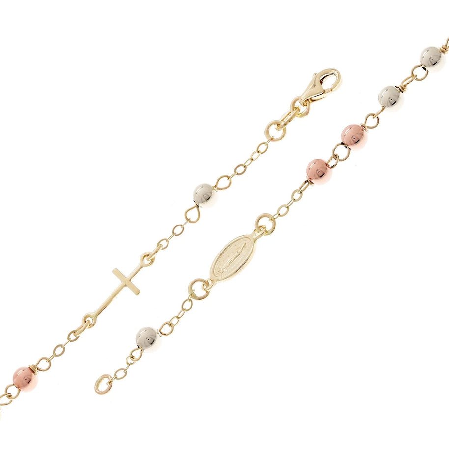 14K Gold Tri Color Rosary