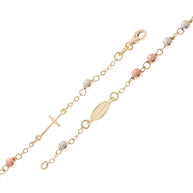 14K Gold Tri Color Rosary