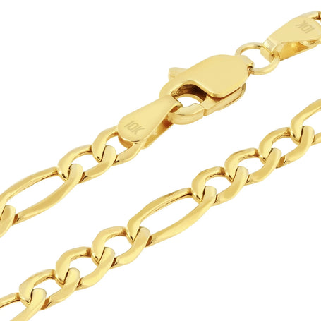 10K Yellow Gold Figaro Chain