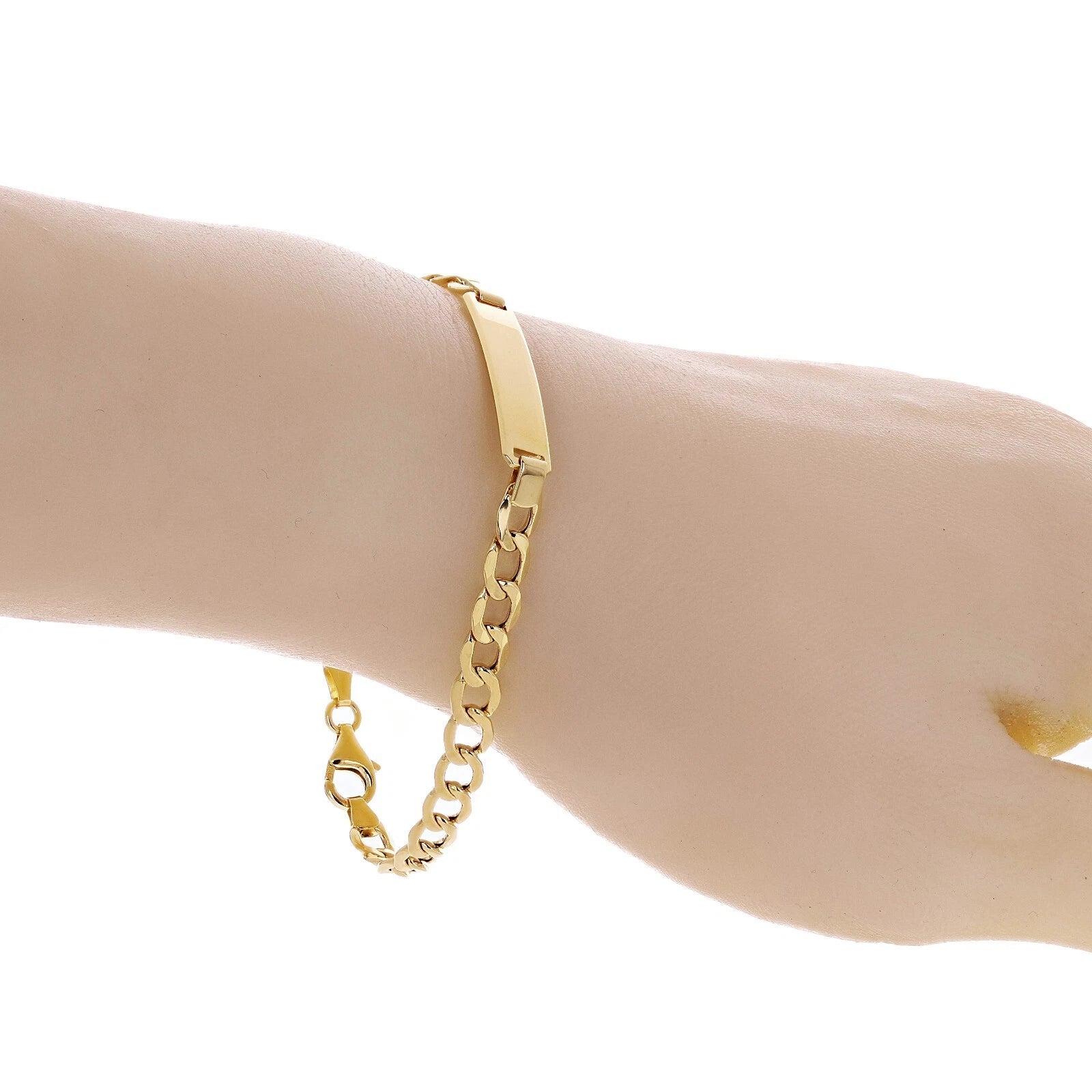 14K Yellow Gold Cuban ID Bracelet