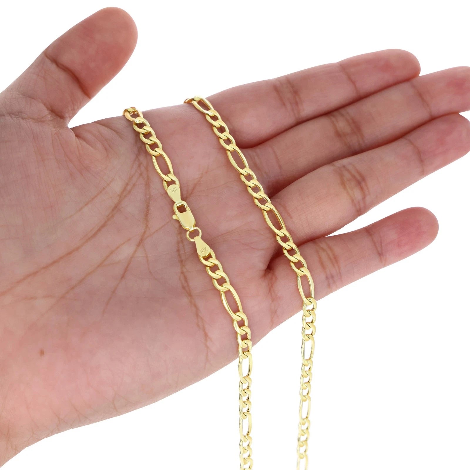 10K Yellow Gold Figaro Chain
