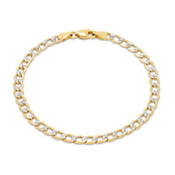 10K Yellow Gold Two Tone Diamond Cut Cuban Chain
