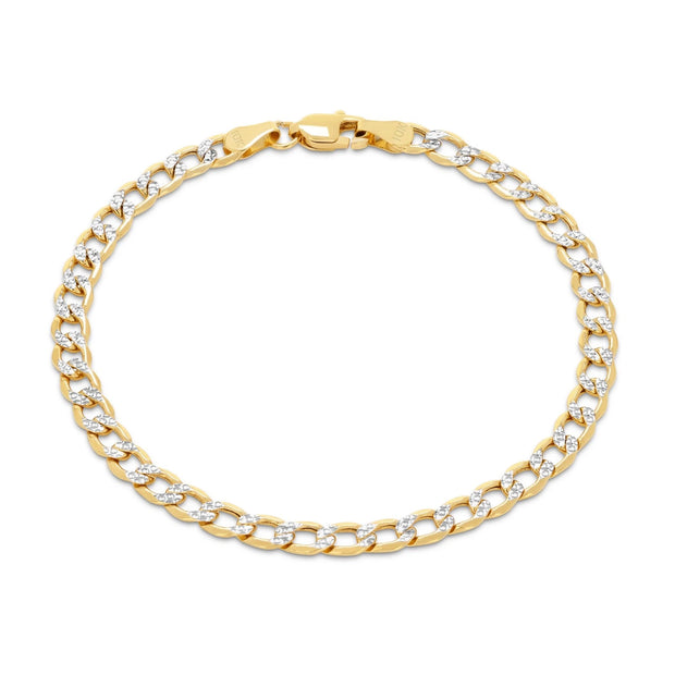 10K Yellow Gold Two Tone Diamond Cut Cuban Chain