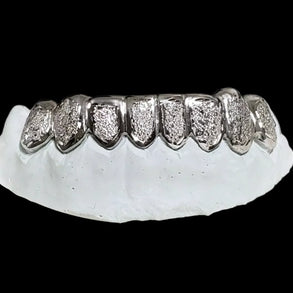 Silver or 10K Gold Custom Made Diamond Dust/ Plain Outline Grillz