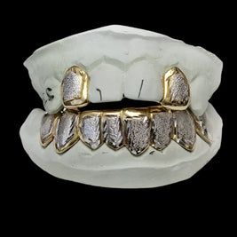 Silver or 10K Gold Custom Made Diamond Dust/ Plain Outline Grillz
