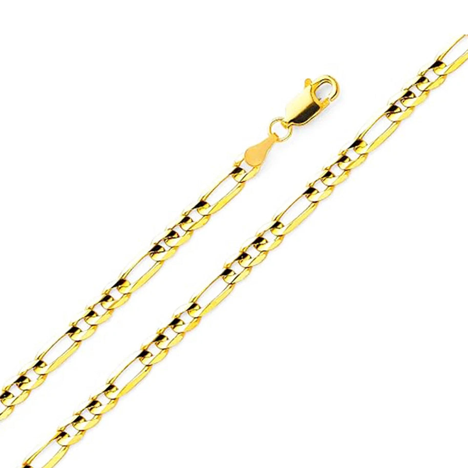 10K Yellow Gold Figaro Chain