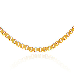 Gold Men's Box Chain Link Necklace 1.15mm