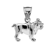 Bulldog Pendant Necklace in Sterling Silver