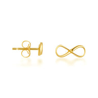 Yellow Gold Classic Infinity Stud Earrings