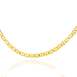 2.63mm Gold Flat Mariner Link Chain Necklace