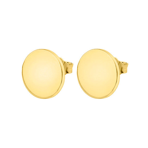 Solid Gold Simple Round Earrings(Available in Yellow/Rose/White Gold)