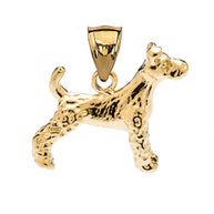 Gold Irish Terrier Pendant Necklace (Available in Yellow/Rose/White Gold)