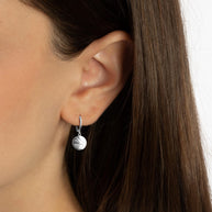 .925 Sterling Silver Basketball Sports Athletic Drop Huggie Hoop Earrings