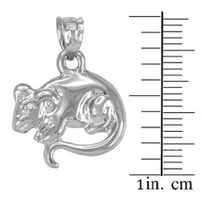 .925 Sterling Silver Rat Mouse Charm Necklace