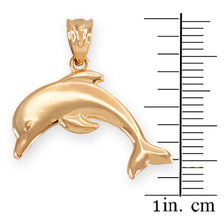 Solid Gold Jumping Dolphin Pendant Necklace (Available in Yellow/Rose/White Gold)