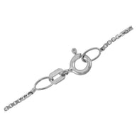 White Gold Men's Box Chain Link Necklace 0.82mm