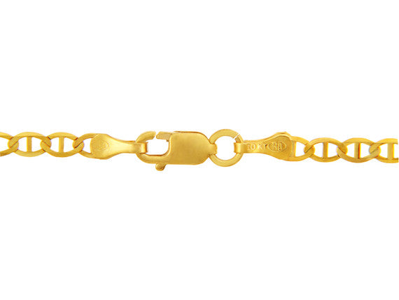 2.53mm Gold Flat Mariner Link Chain Necklace