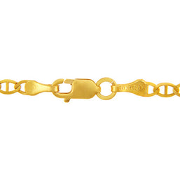 2.53mm Gold Flat Mariner Link Chain Necklace