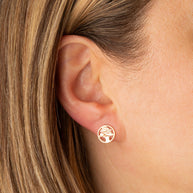 14K Yellow Gold Cedar Tree of Lebanon Stud Earrings