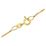 Yellow Gold Men's Box Chain Link Necklace 0.82mm