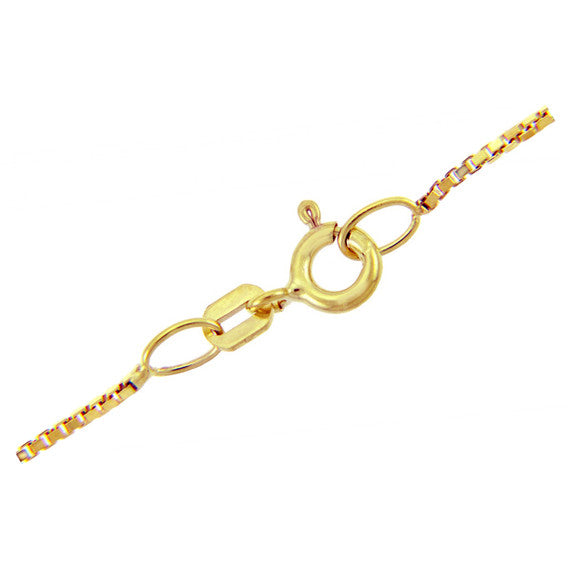 Yellow Gold Men's Box Chain Link Necklace 0.82mm