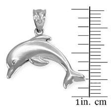 Sterling Silver Jumping Dolphin Pendant Necklace