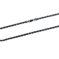 3.5mm .925 Sterling Silver Oxidized Men's Rope Twisted Chain Link Necklace