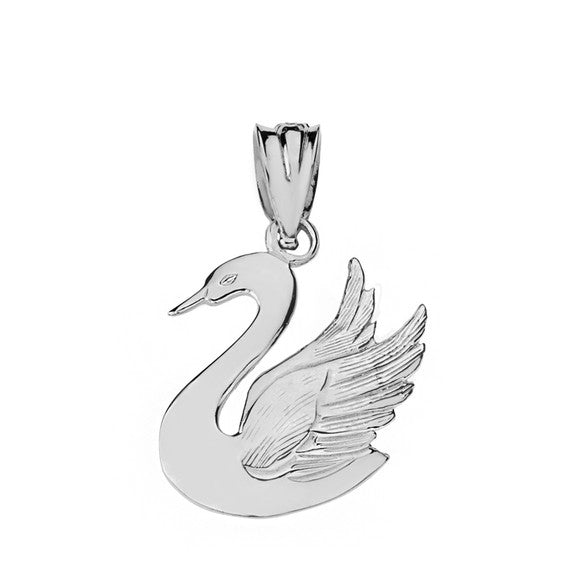 Sterling Silver Swan Pendant Necklace