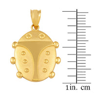 Solid Gold Lucky Ladybug Pendant Necklace (Available in Yellow/Rose/White Gold)