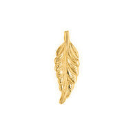 Solid Gold Bohemia Boho Feather Pendant Necklace (Available in Yellow/Rose/White Gold)