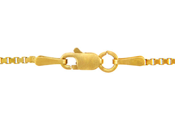 Gold Men's Box Chain Link Necklace 1.15mm