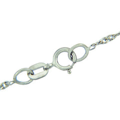 White Gold Women's Singapore Twisted Chain Link Necklace 0.25mm