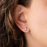 14K Yellow Gold Teddy Bear Stud Earrings