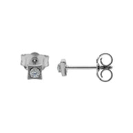 Square 10K Gold with Diamond Stud Earrings(Available in Yellow/Rose and White Gold)