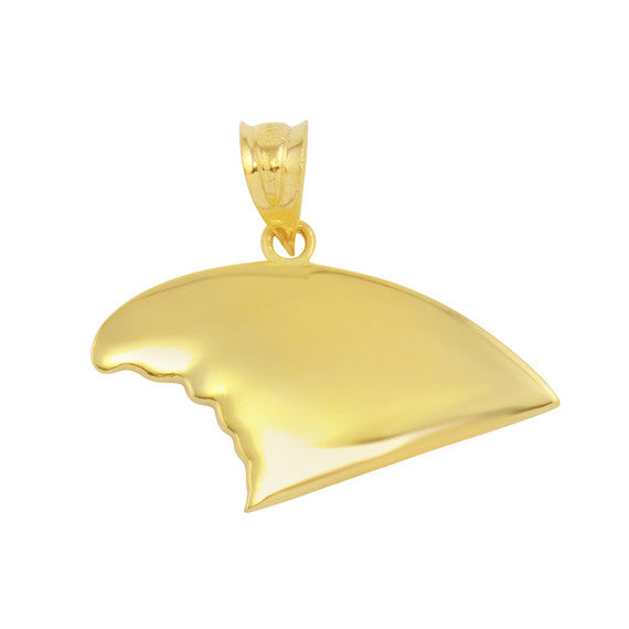 Gold Shark Fin Pendant Necklace(Available In Yellow/Rose/White Gold)