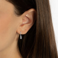 .925 Sterling Silver Pineapple Tropical Fruit Drop Huggie Hoop Earrings