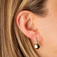 14K Yellow Gold Round Drop Dangle Earrings