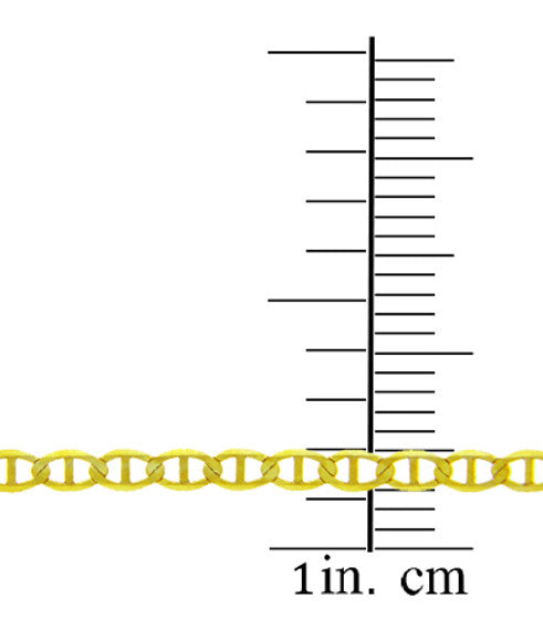 2.63mm Gold Flat Mariner Link Chain Necklace
