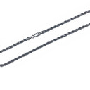 3mm .925 Sterling Silver Oxidized Men's Rope Twisted Chain Link Necklace