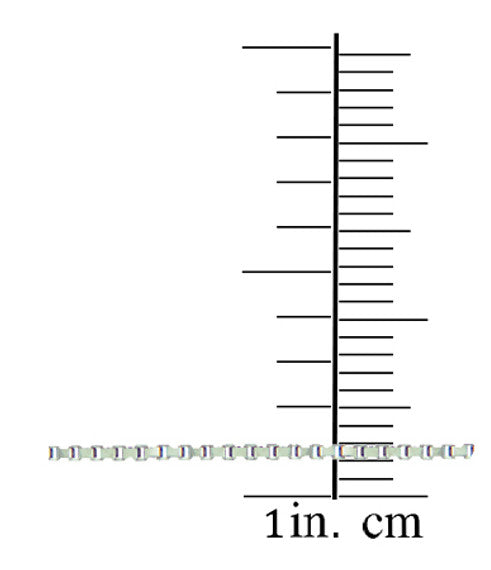 White Gold Men's Box Chain Link Necklace 0.82mm