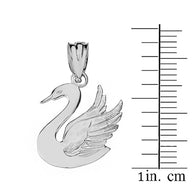 Sterling Silver Swan Pendant Necklace