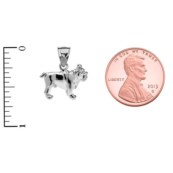 Bulldog Pendant Necklace in Sterling Silver