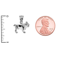 Bulldog Pendant Necklace in Sterling Silver