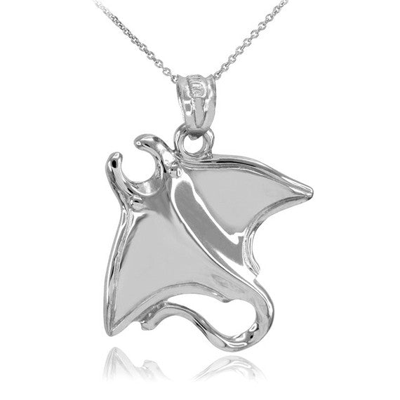 Fine Gold Sting Ray Pendant Necklace (Available in Yellow/Rose/White Gold)