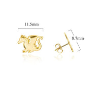 Yellow Gold Dragon Stud Earrings