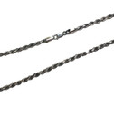 4.5mm .925 Sterling Silver Oxidized Men's Rope Twisted Chain Link Necklace