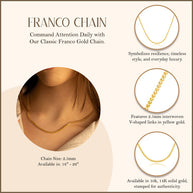 Yellow Gold Classic 2.5mm Franco Gold Chain