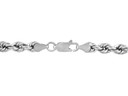 4mm 10K White Gold Diamond Cut Rope Twisted Chain Link Necklace