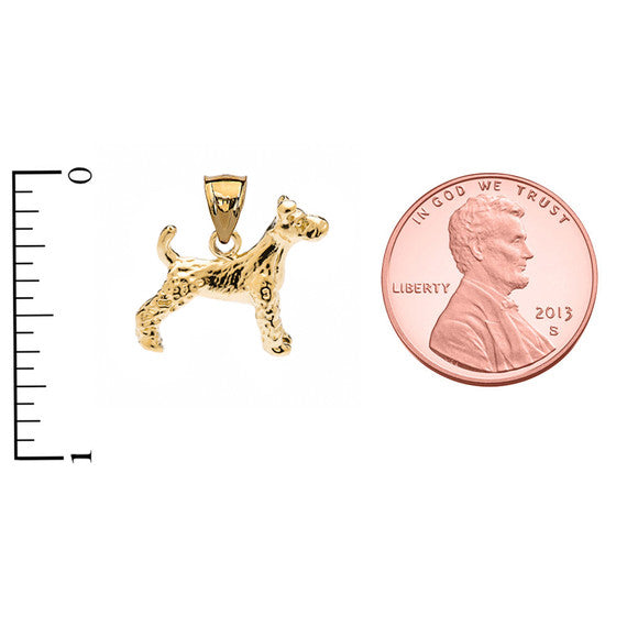 Gold Irish Terrier Pendant Necklace (Available in Yellow/Rose/White Gold)
